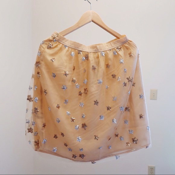 Sequin Star Mesh Tulle Midi Skirt - Picture 5 of 6